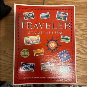 Traveler Stamp Album with Colorful Stamps - 1982